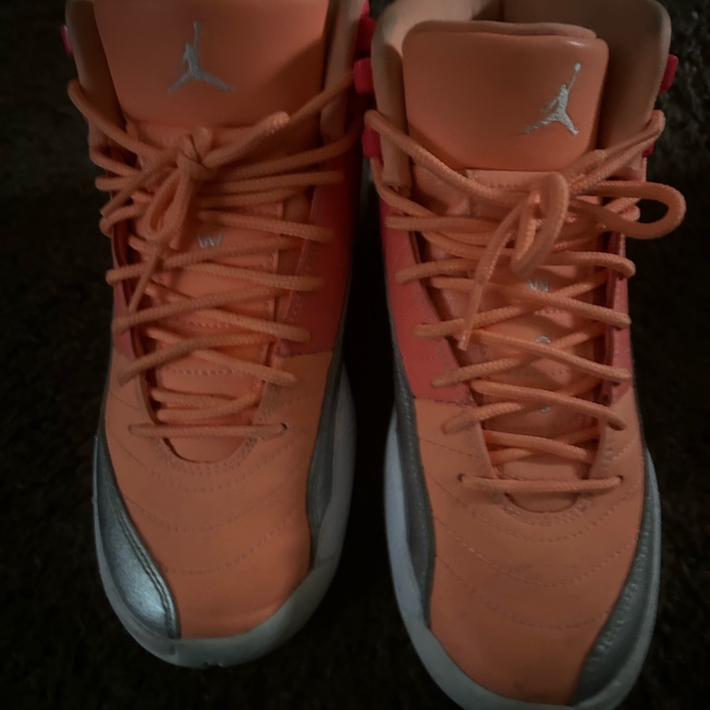 Vibrant Orange and Silver Sneakers